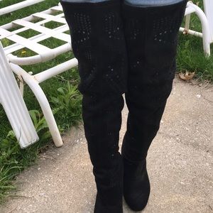 Trendy Suede knee  high bootsSizee7x